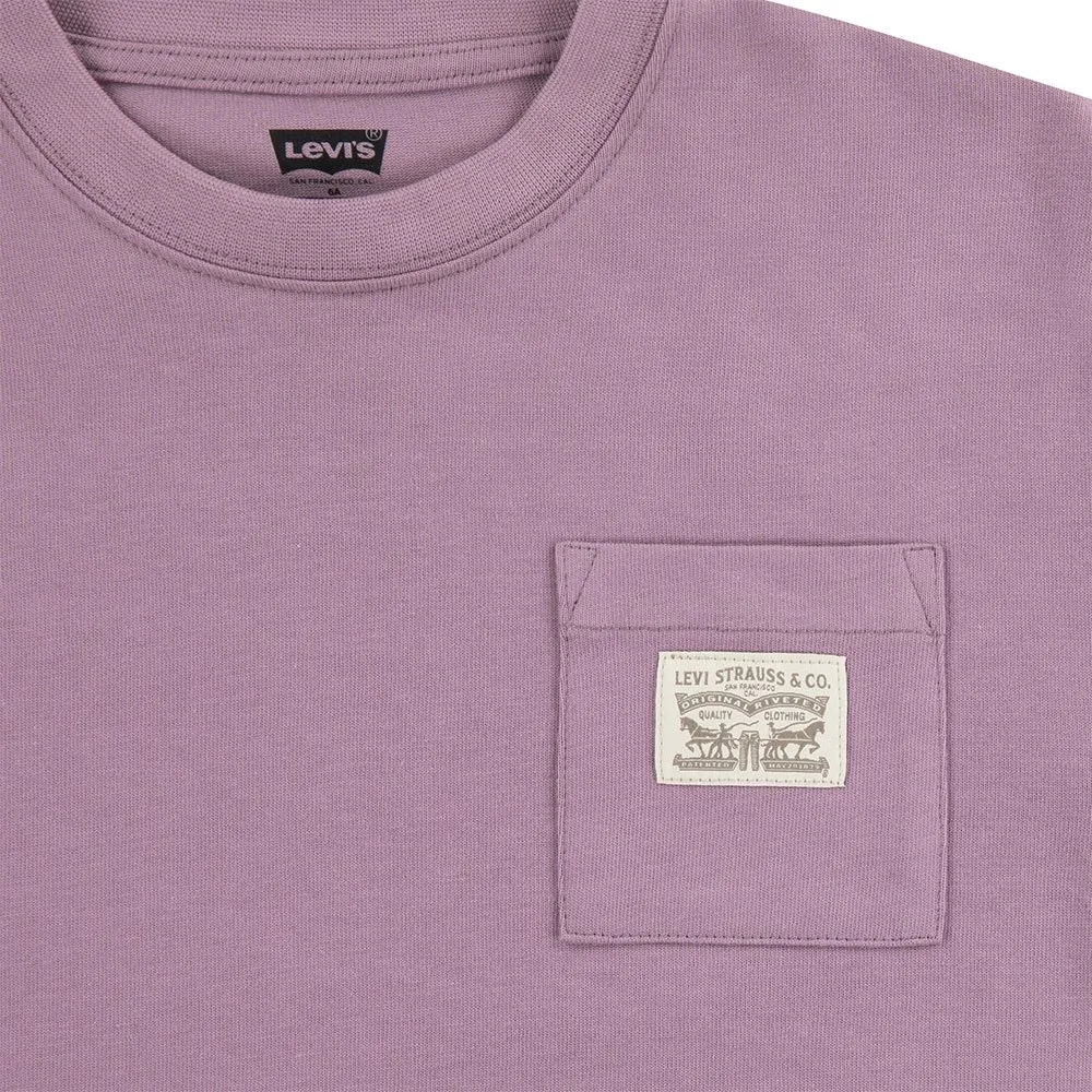 Levi's Curved Hem Pocket T-shirt Med Korta ärmar, Dusky orchid, 3Y