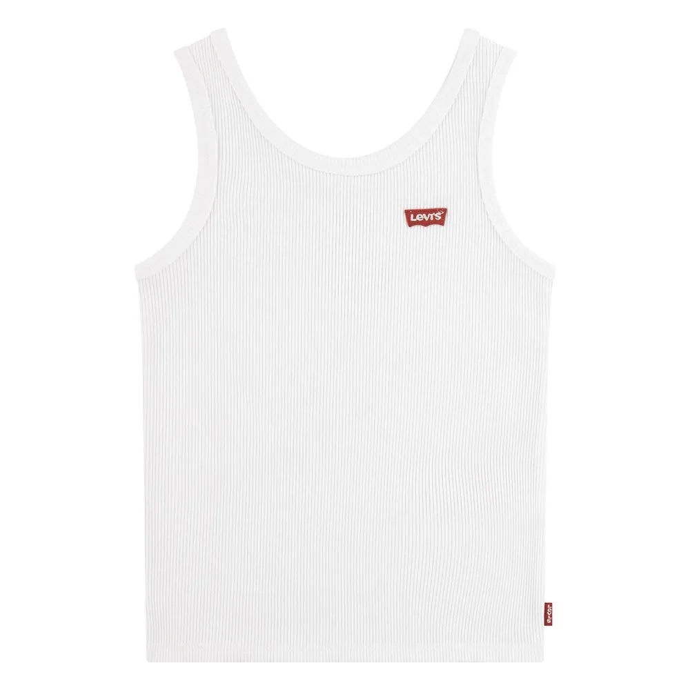 Levi's Meet And Greet Ribbed ärmlös T-shirt, Bright white, 16Y
