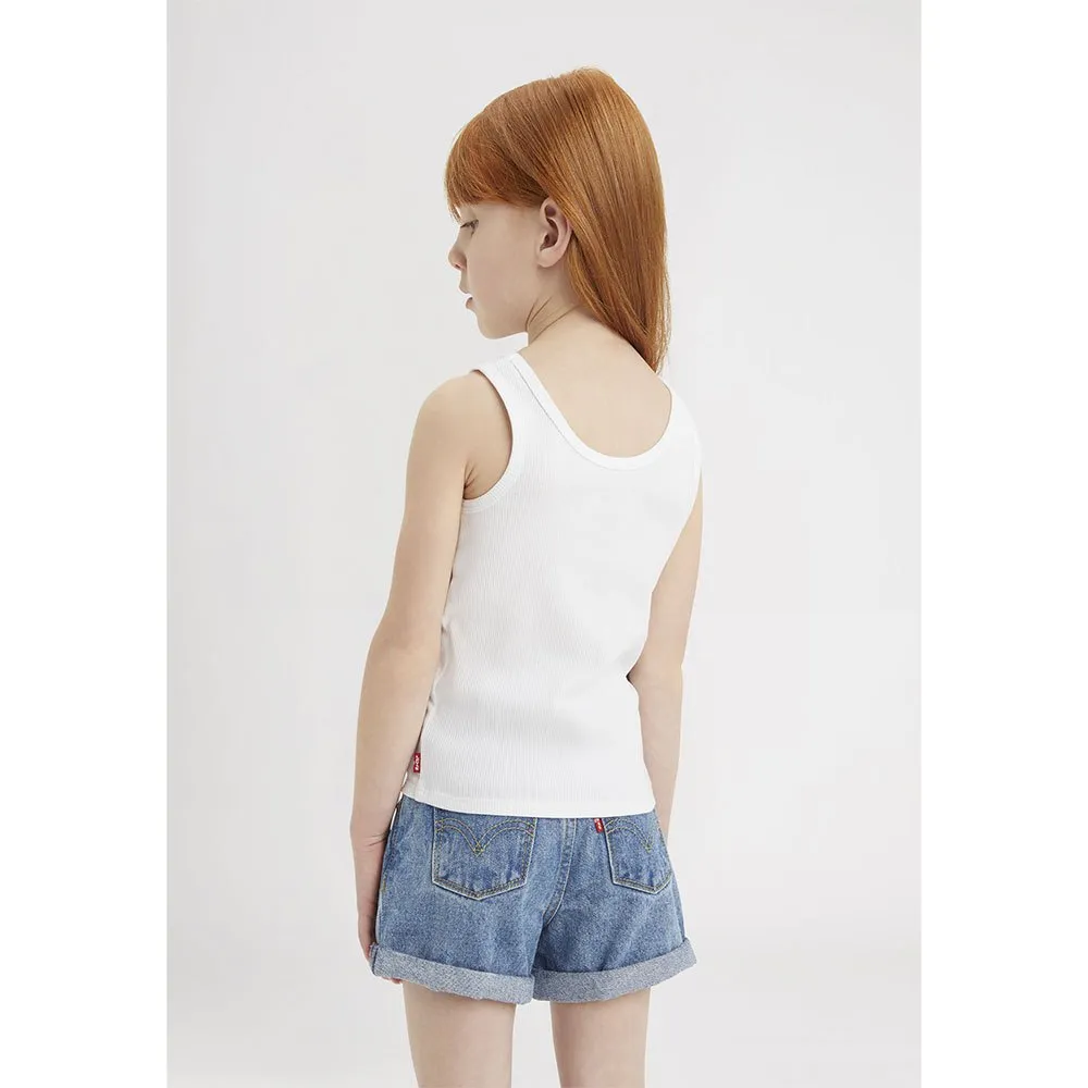 Levi's Meet And Greet Ribbed ärmlös T-shirt, Bright white, 16Y