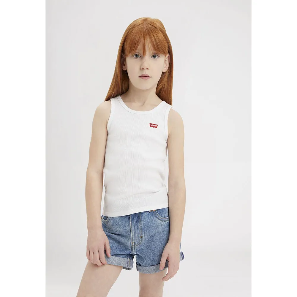 Levi's Meet And Greet Ribbed ärmlös T-shirt, Bright white, 16Y