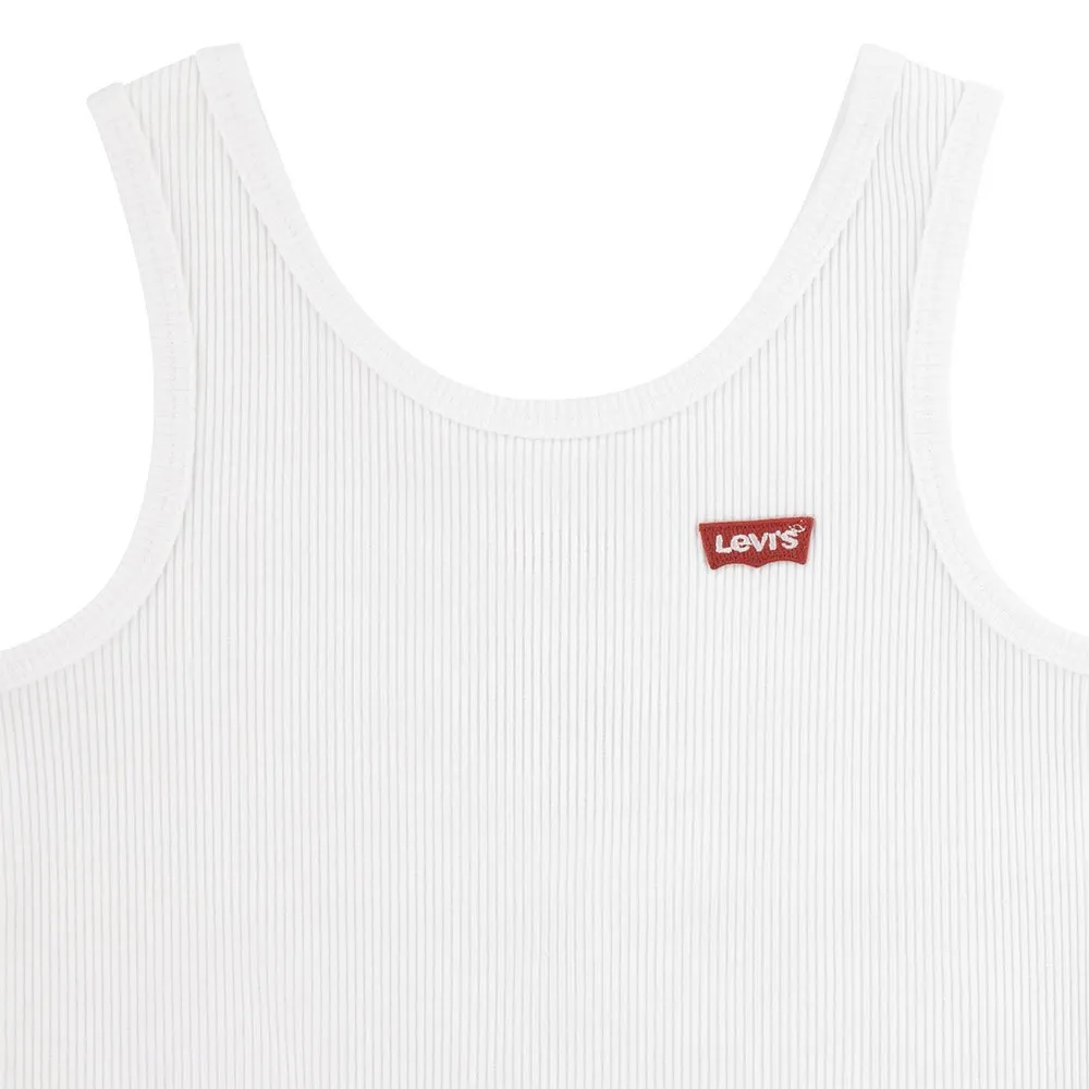 Levi's Meet And Greet Ribbed ärmlös T-shirt, Bright white, 16Y