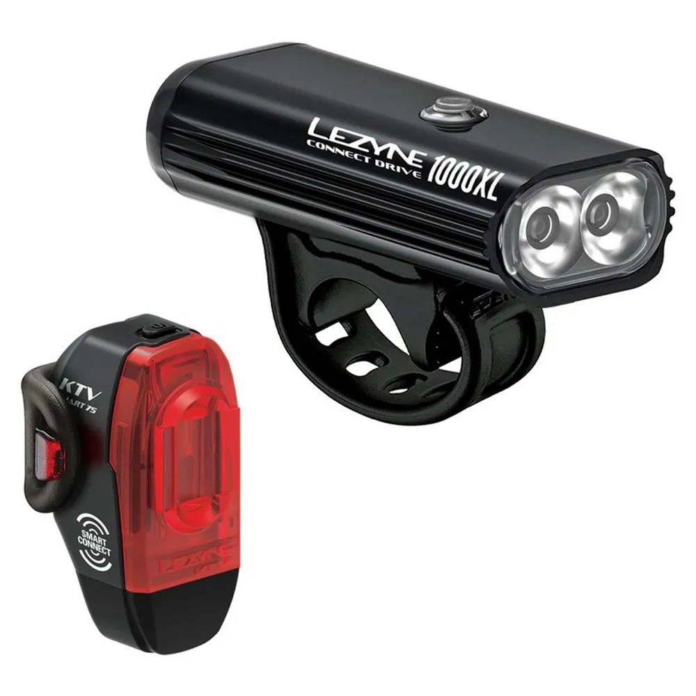 Lezyne Connect Drive 1000 Xl / Ktv Smart Drive Cykellampset, Black, 1000 / 75 Lumens Lezyne Connect Drive 1000 Xl / Ktv Smart Drive Cykellampset, Black, 1000 / 75 Lumens