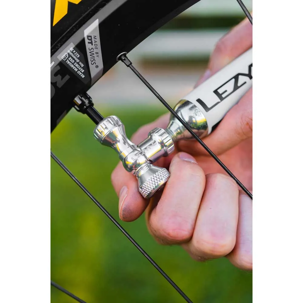 Lezyne Control Drive Co2 Pumphuvud, Gloss silver, One Size