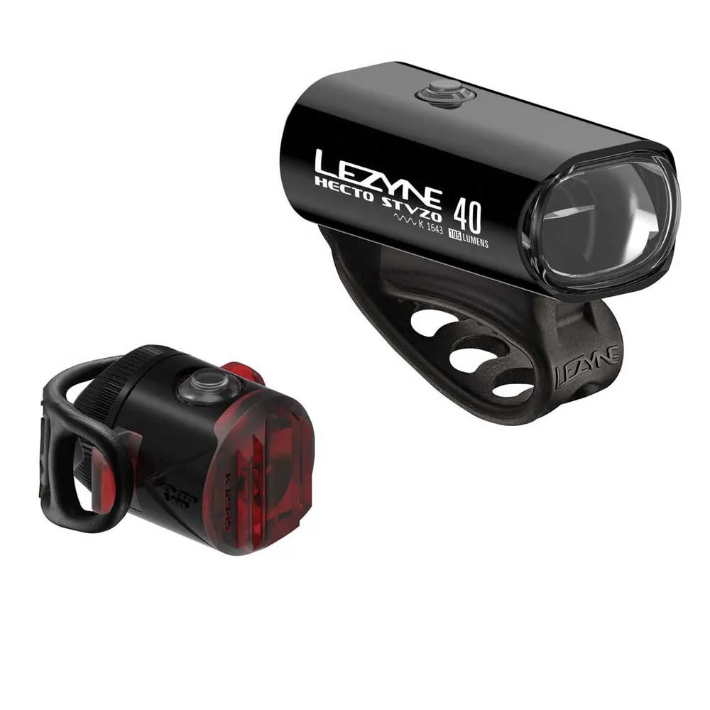 Lezyne Hecto Drive Stvzo 40 / Femto Cykellampset, Black, 140 Lumens