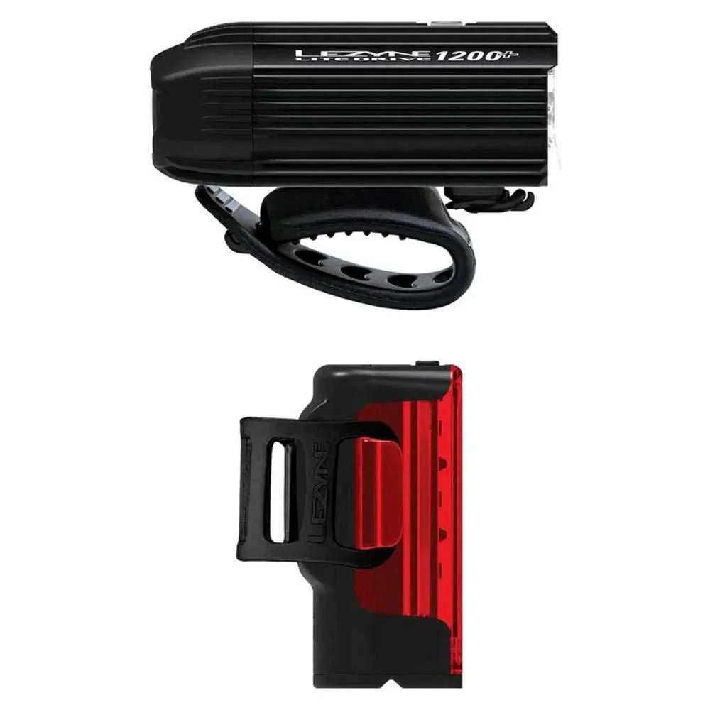 Lezyne Lite Drive 1200+ / Drive Pro 400+ Cykellampset, Black, 1200 / 400 Lumens Lezyne Lite Drive 1200+ / Drive Pro 400+ Cykellampset, Black, 1200 / 400 Lumens