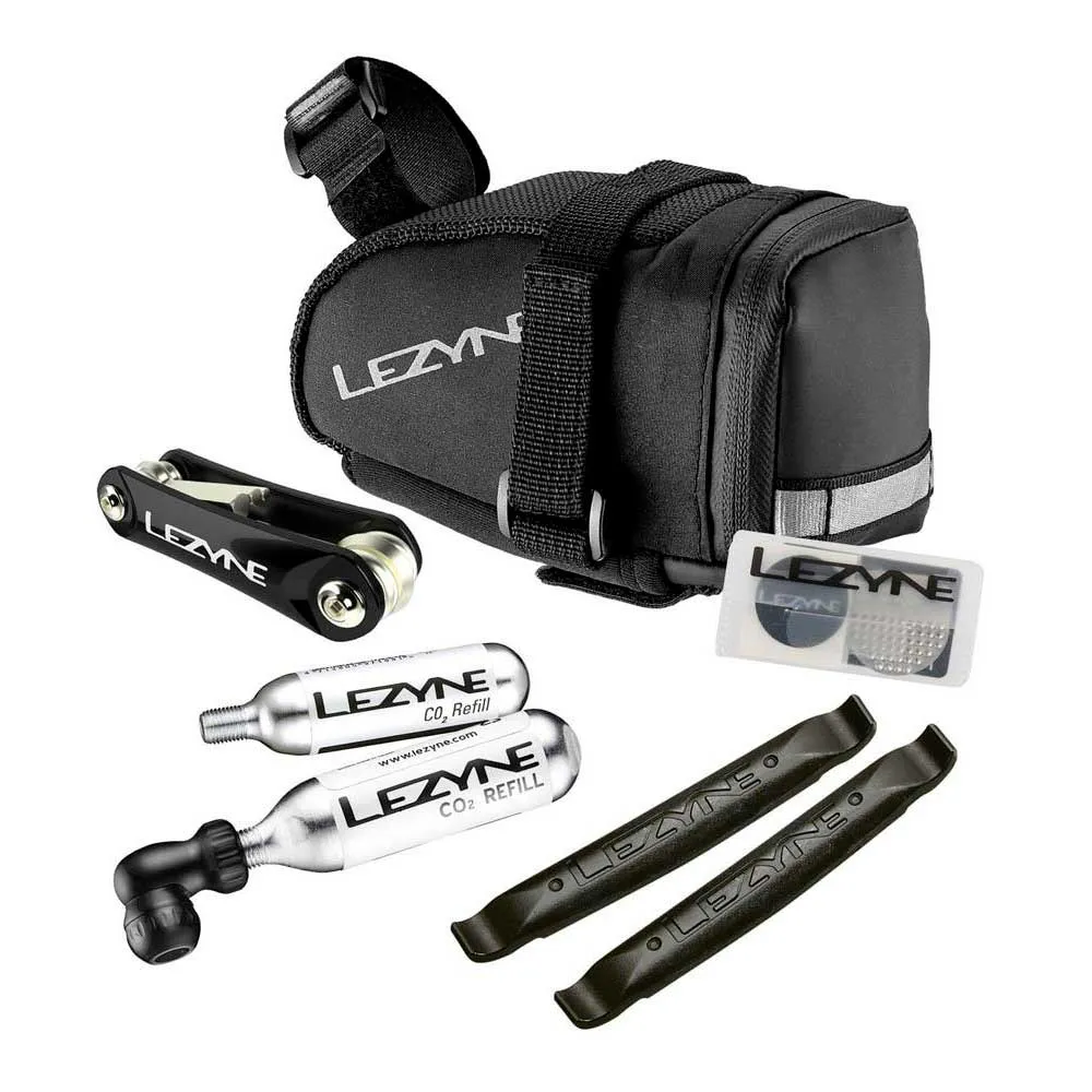 Lezyne Medium Caddy Co2 Kit Verktygssadelväska, Black, One Size
