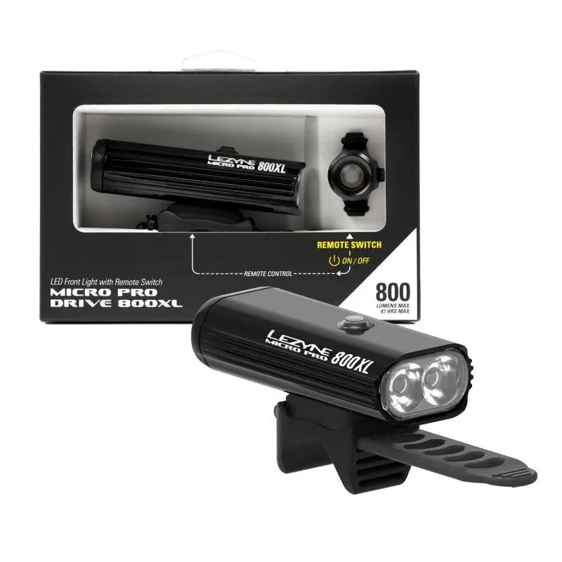 Lezyne MICRO DRIVE PRO 800XL REMOTE LOADED Front Light, Black