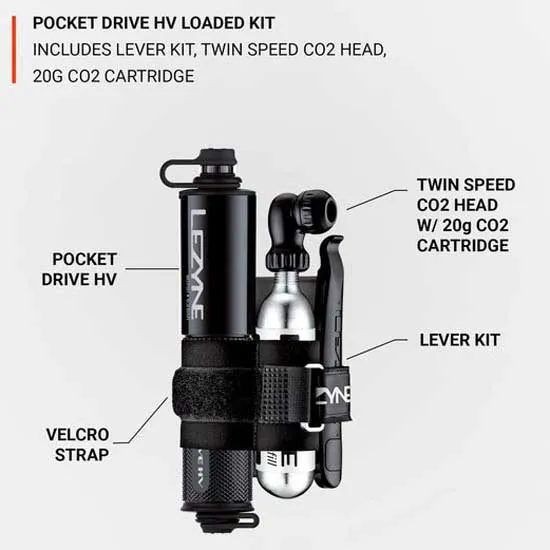 Lezyne Pocket Drive Hv Loaded Mini Pump, Black / silver, 160psi
