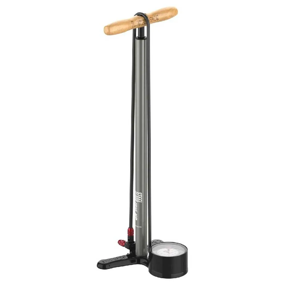 Lezyne Steel Floor Drive 3.5 Cykelpump, Flat grey, 220psi