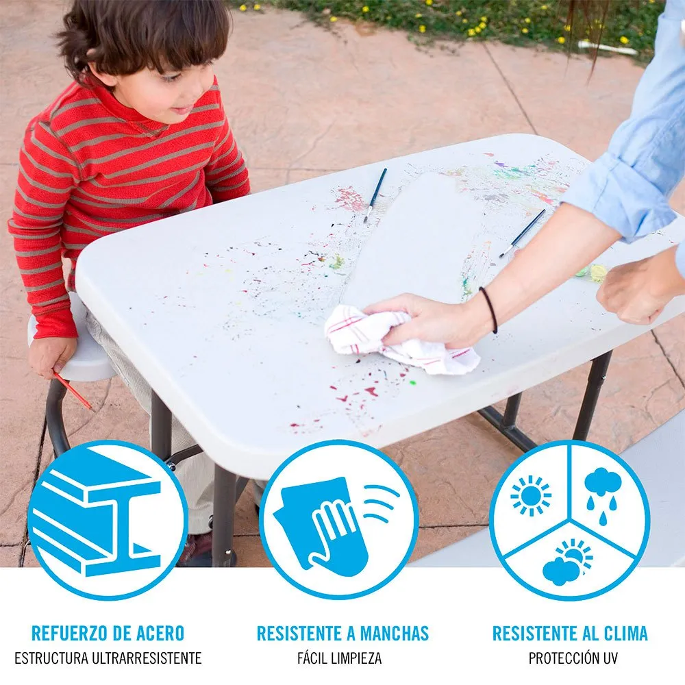 Lifetime 82.5x90x53.5 Cm Picnic Bord, Cream, One Size