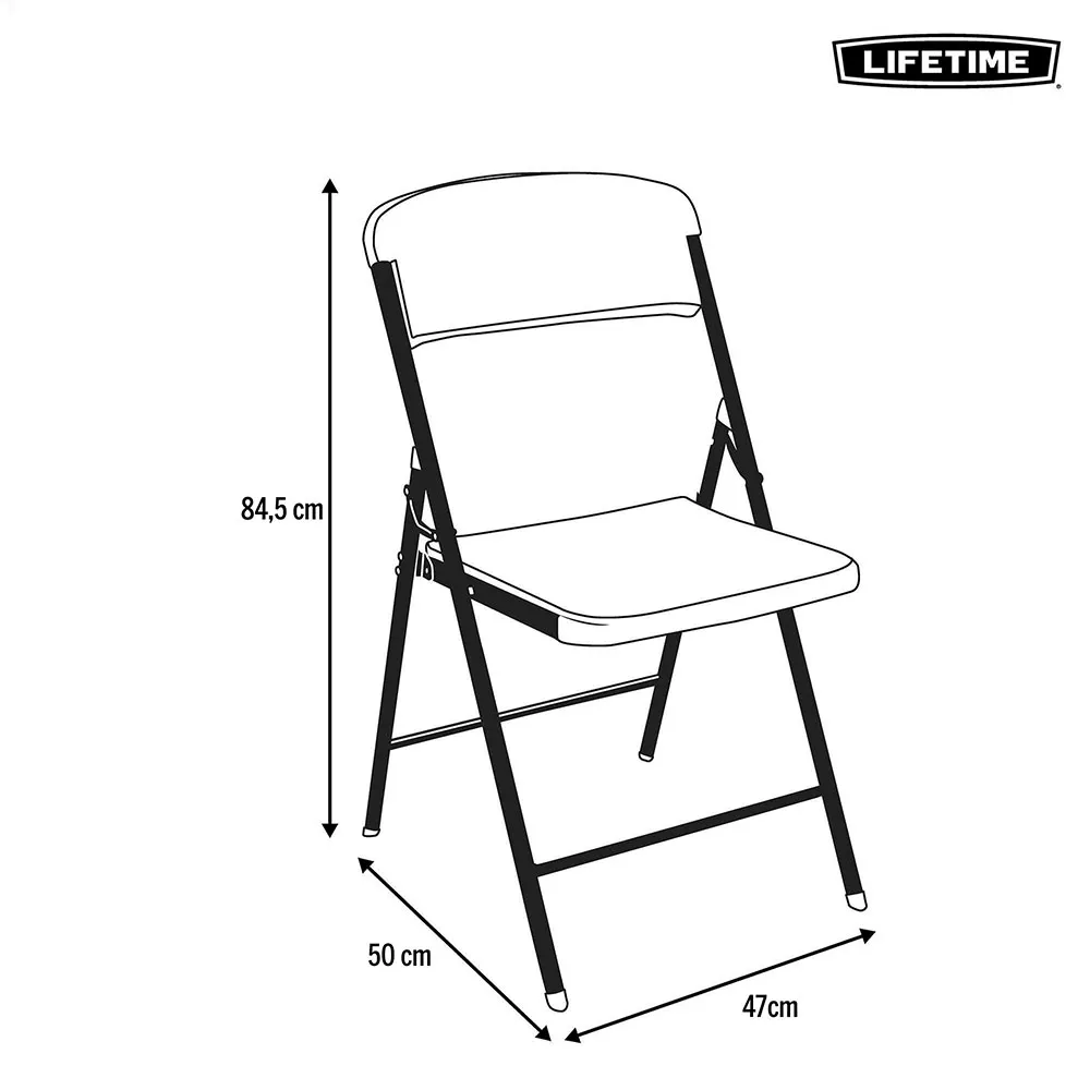 Lifetime 92125 Fällbar Stol I Aluminium unisex, White / grey, 47 x 50 x 84.5cm