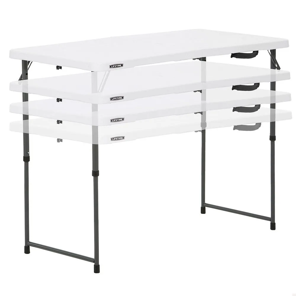 Lifetime Ultra-resistant Folding 122x61x Uv100 56-91.5 Cm Bord, White, One Size
