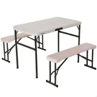 Lifetime Ultra-resistant Folding With 2 Benches Set Uv100 106x61x74 Cm Bord Lifetime Ultra-resistant Folding With 2 Benches Set Uv100 106x61x74 Cm Bord