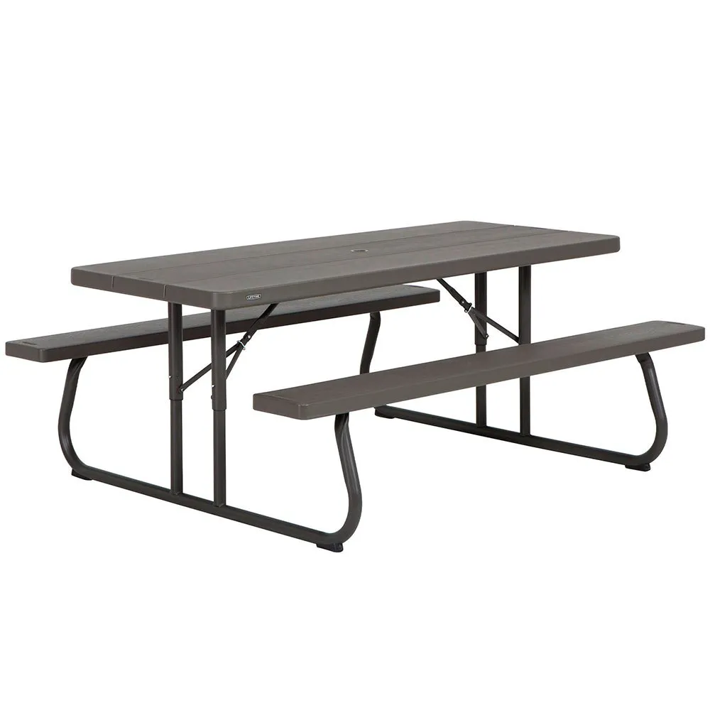 Lifetime Ultra-resistant Folding With Benches Uv100 183x76x74 Cm Bord, Brown, One Size