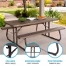 Lifetime Ultra-resistant Folding With Benches Uv100 183x76x74 Cm Bord, Brown, One Size