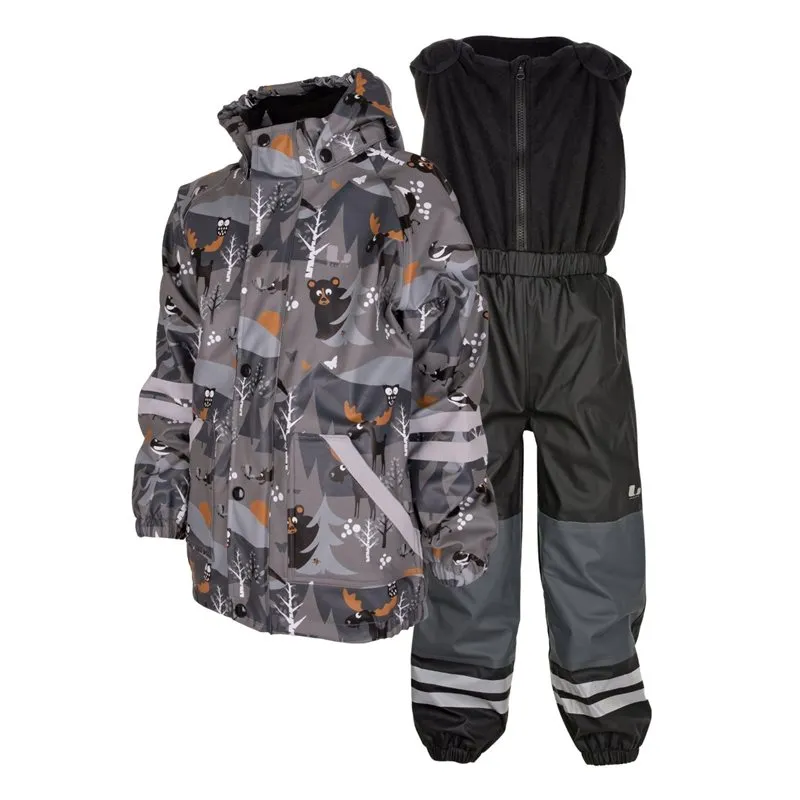 Lindberg Vattnadal Rain Set Fleece Anth-Black, Anth/black Lindberg Vattnadal Rain Set Fleece Anth-Black, Anth/black