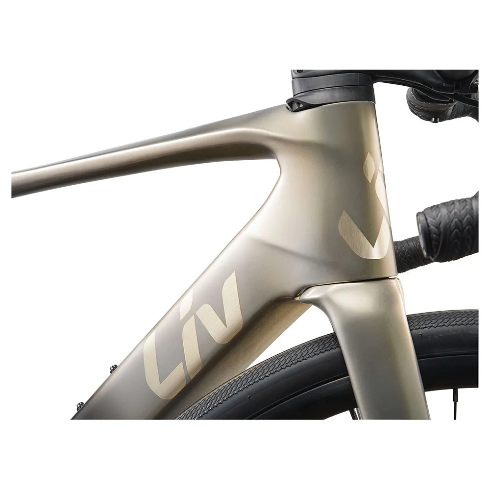 Liv Avail Advanced E+ Elite 2 Syncdrive Move+ Rival Etap Axs 2025 Elcykel Racer, Golden haze, S, 400Wh
