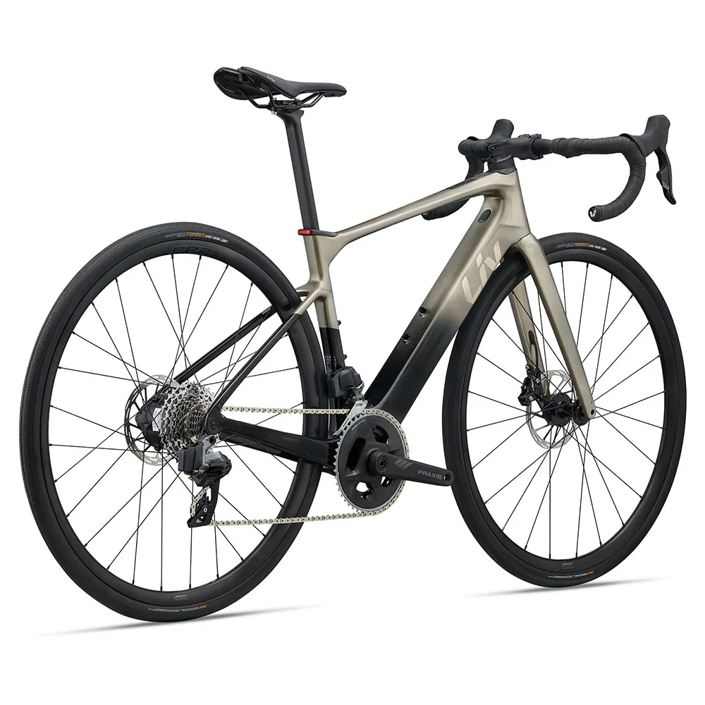 Liv Avail Advanced E+ Elite 2 Syncdrive Move+ Rival Etap Axs 2025 Elcykel Racer, Golden haze, S, 400Wh