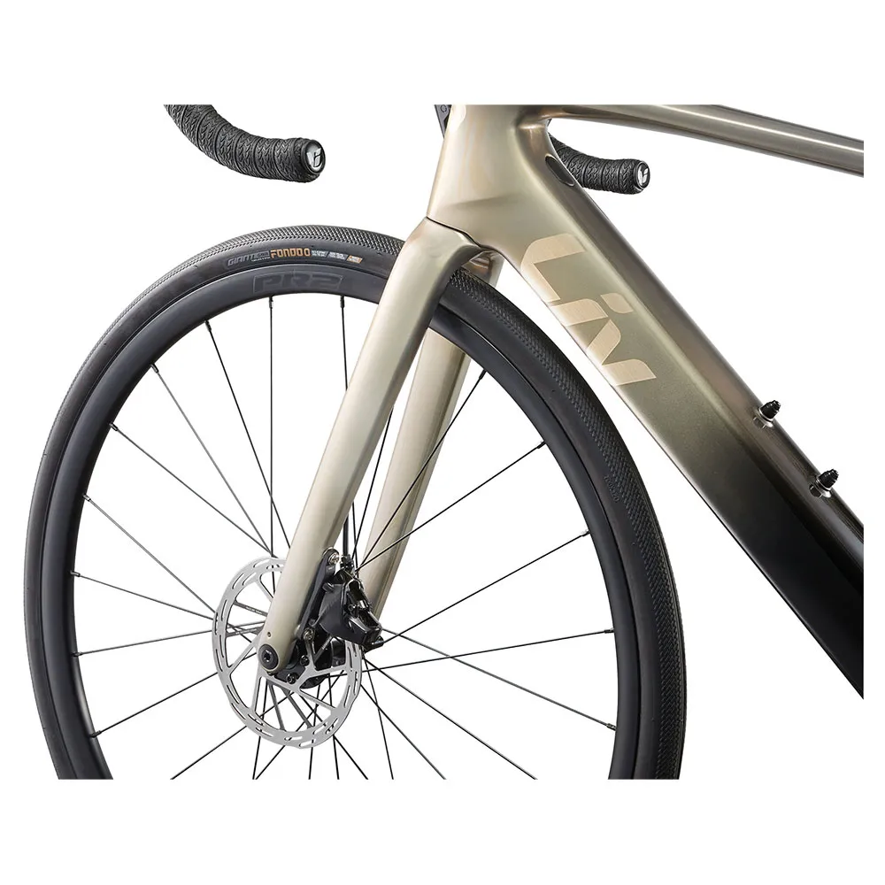 Liv Avail Advanced E+ Elite 2 Syncdrive Move+ Rival Etap Axs 2025 Elcykel Racer, Golden haze, S, 400Wh