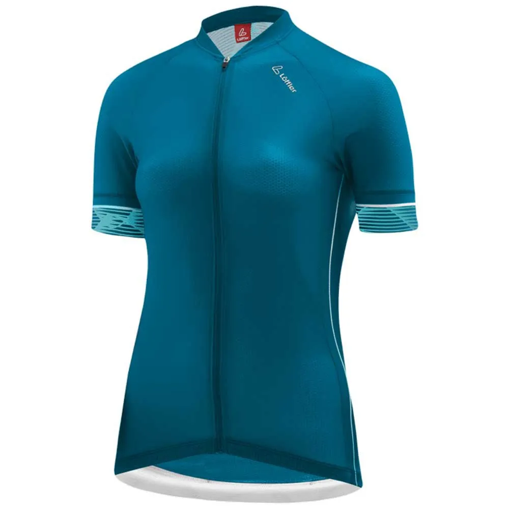 Löffler Vent Korta ärmar Cykeltröja, Blue coral, XL