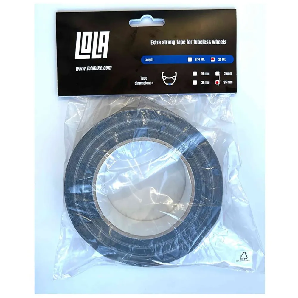 Lola 35 Mm Tubeless Fälgband 25 M, Black, One Size