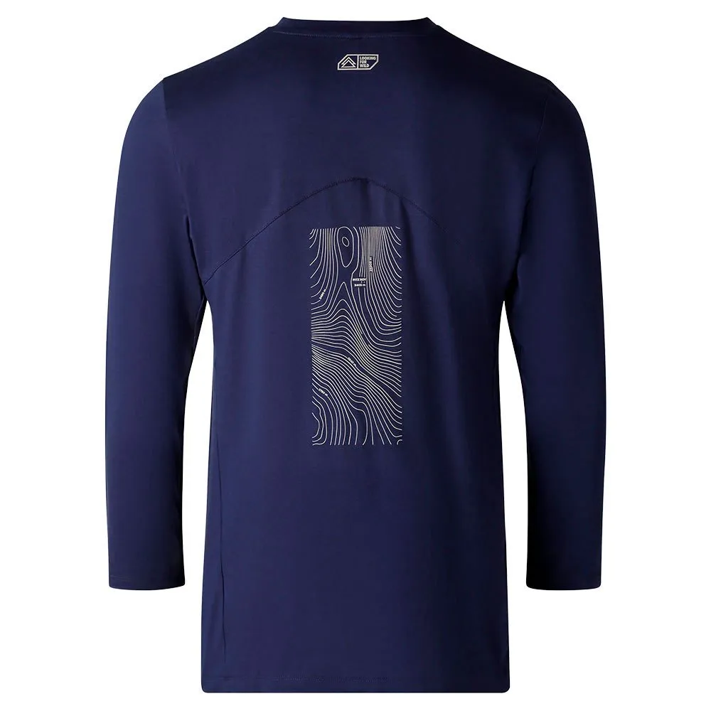 LOOKING FOR WILD Graphite T-shirt Med Lång ärm, Medieval blue