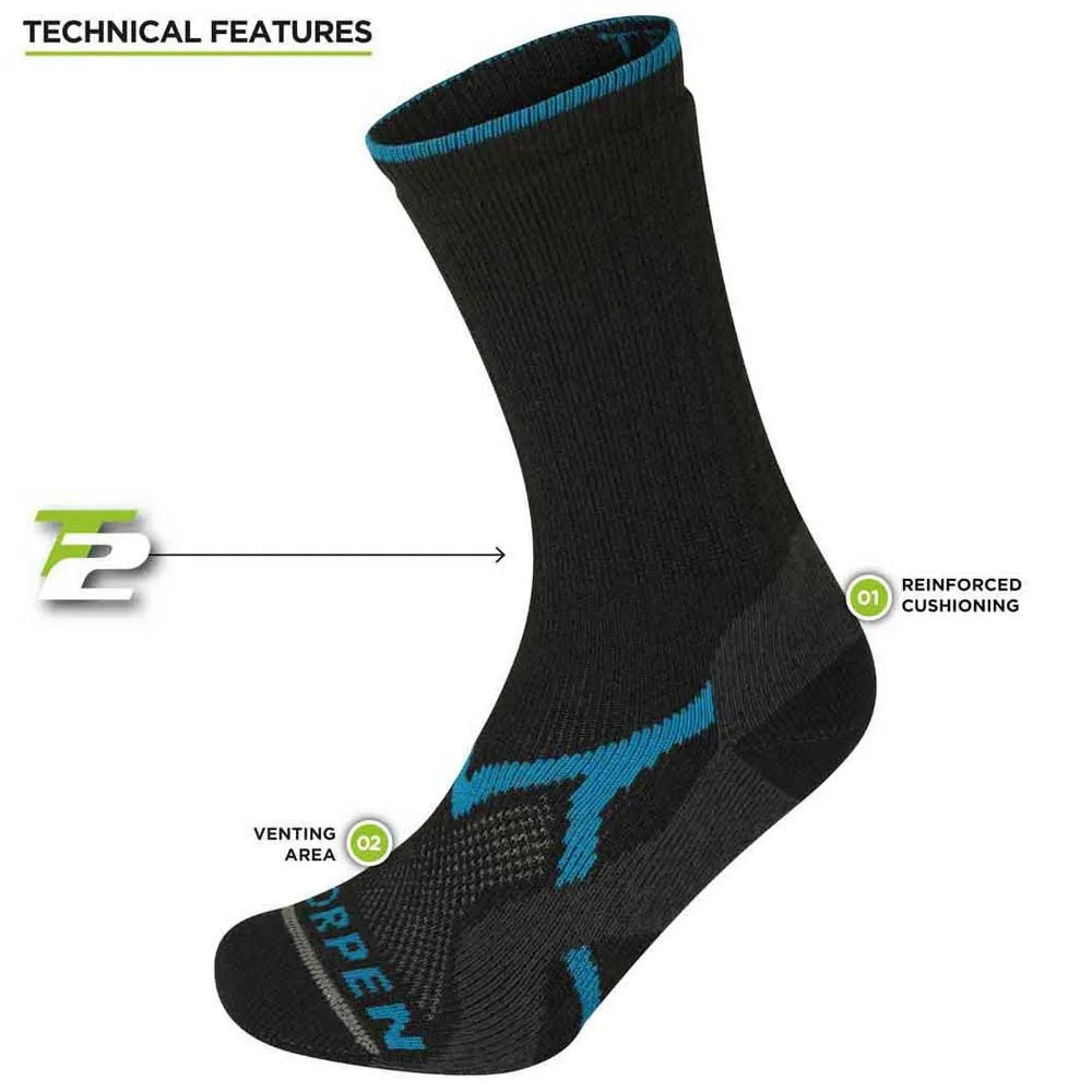 Lorpen T2mme T2 Midweight Hiker Eco Strumpor, Black / blue