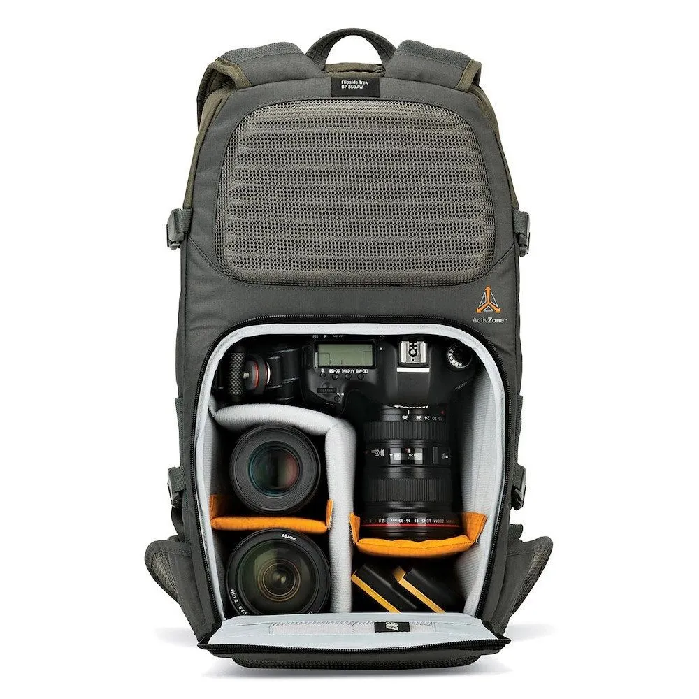 Lowepro Flipside Trek 350 Aw Ryggsäck, Green / grey
