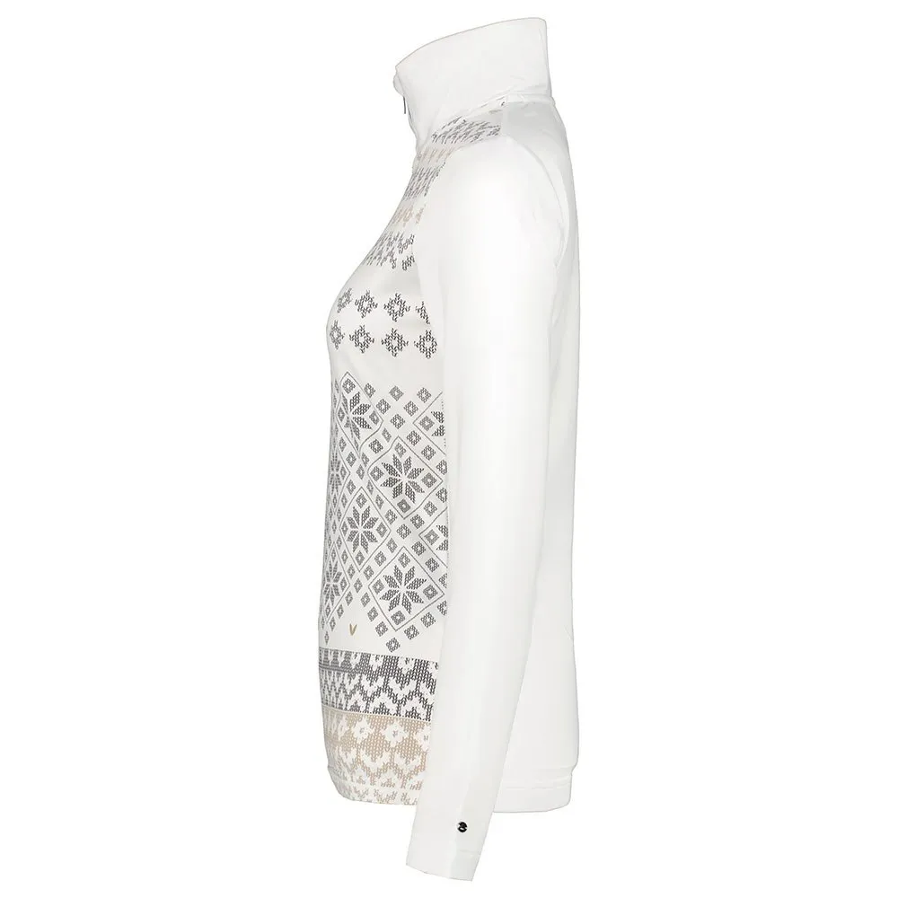 Luhta Hangist Fleece Med Halv Dragkedja, Optic white