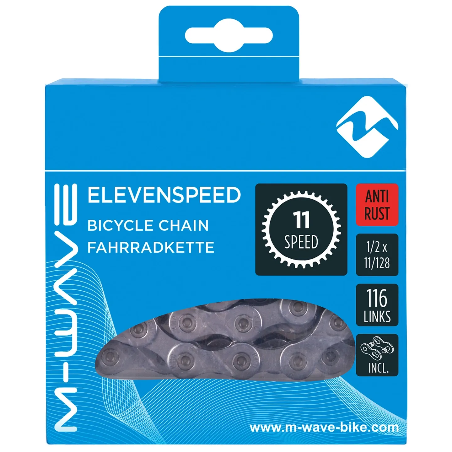 M-Wave 11-delt Kedja, Grey, 116 Links M-Wave 11-delt Kedja, Grey, 116 Links