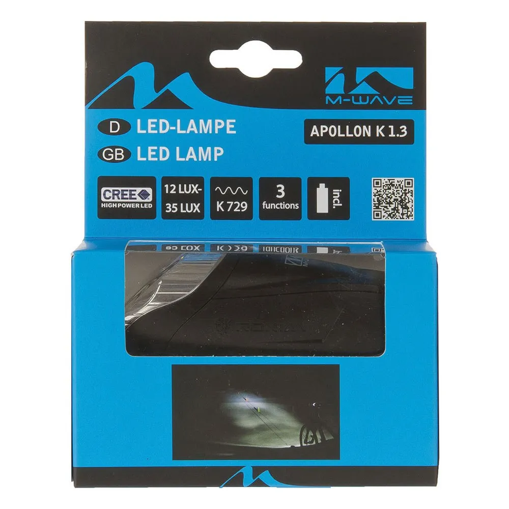 M-Wave Apollon 1.3 Framlampa, Black, 350 Lumens