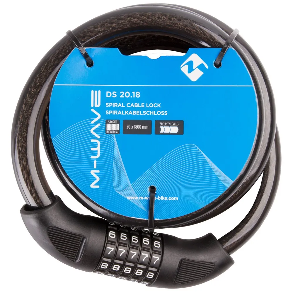 M-Wave Ds 20.18 Kabellås, Black, 20 x 1800mm