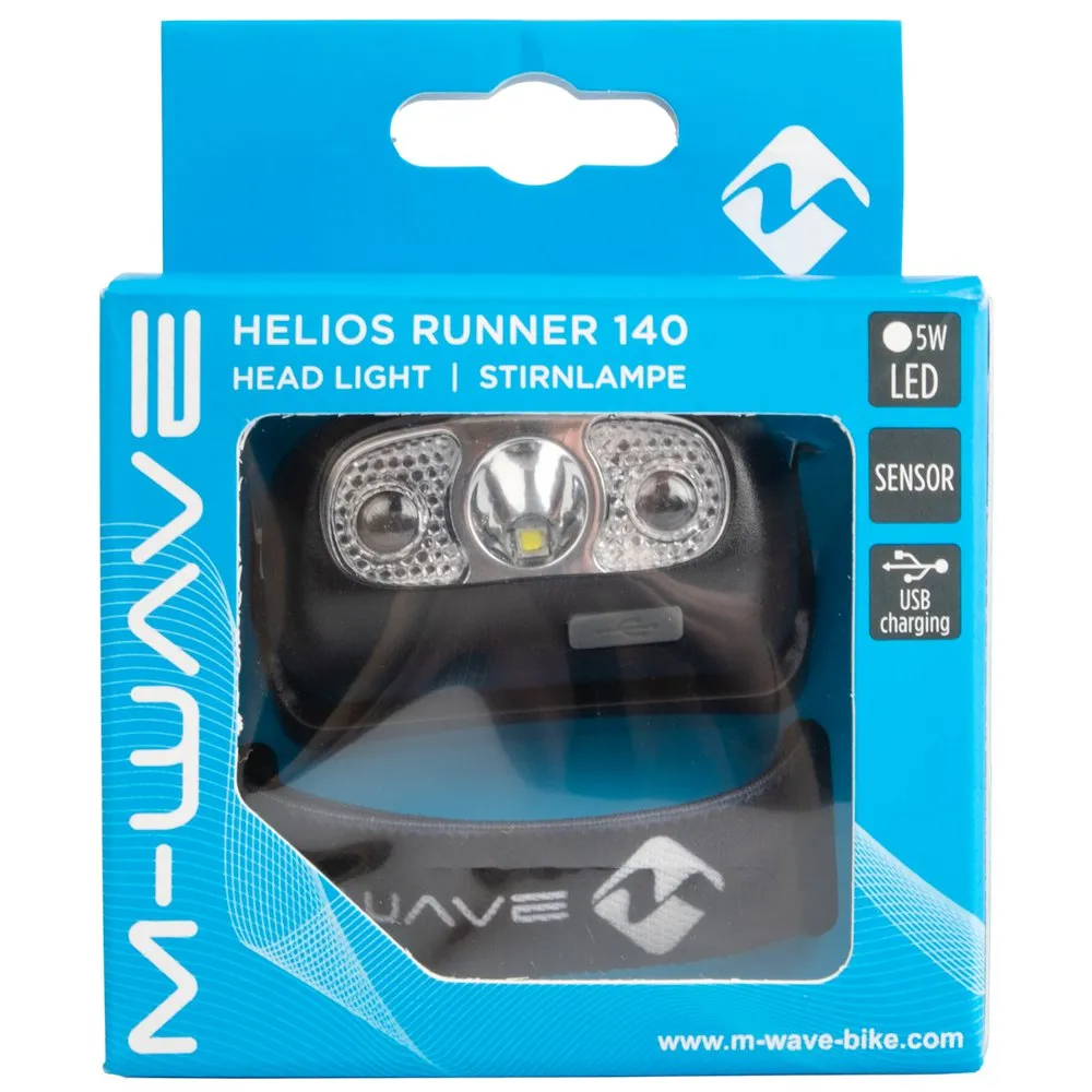 M-Wave Helios Runner 139 Pannlampa, Black, 140 Lumens