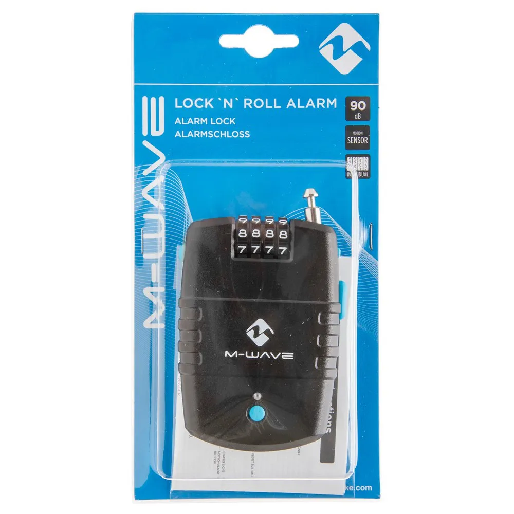 M-Wave Lock´n´roll Alarm Kabellås, Black, 2 x 600mm