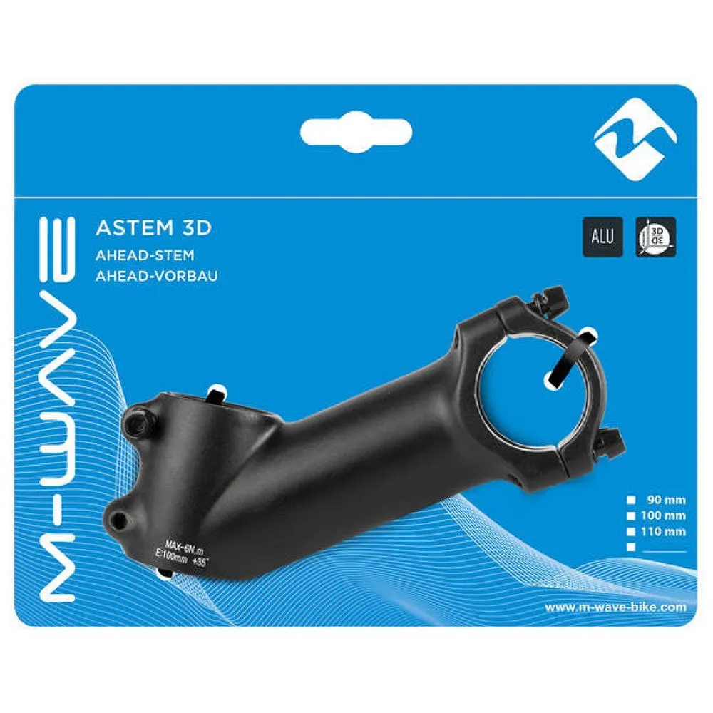 M-Wave Piantone Hset 1/8 Cykelstyrstam, Black, 100mm