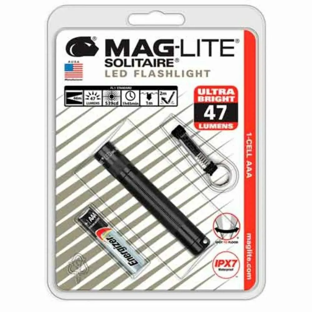 Mag-lite Sj3a016 Solitaire Ficklampa, Black, One Size