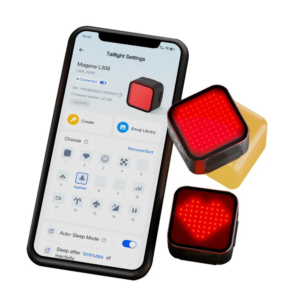 Magene L308 Bakljus, Red / black, 30 Lumens