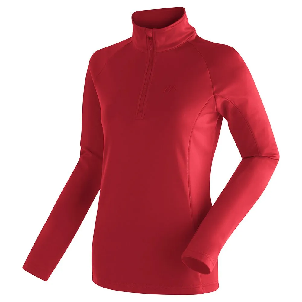 Maier Sports Eva Fleece Med Halv Dragkedja, Salsa, Regular