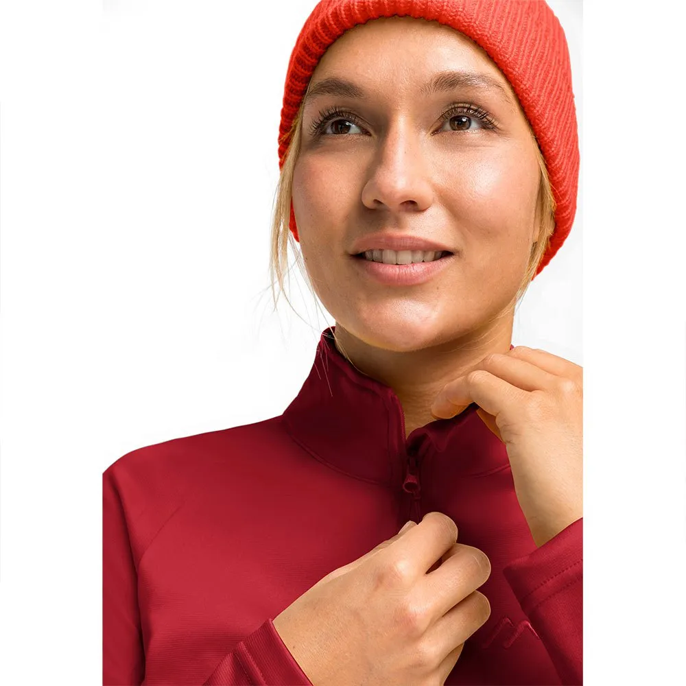 Maier Sports Eva Fleece Med Halv Dragkedja, Salsa, Regular