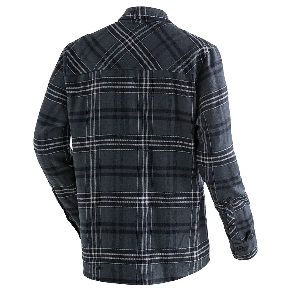 Maier Sports Predeal M Skjorta Med Långa ärmar, Grey check, Regular