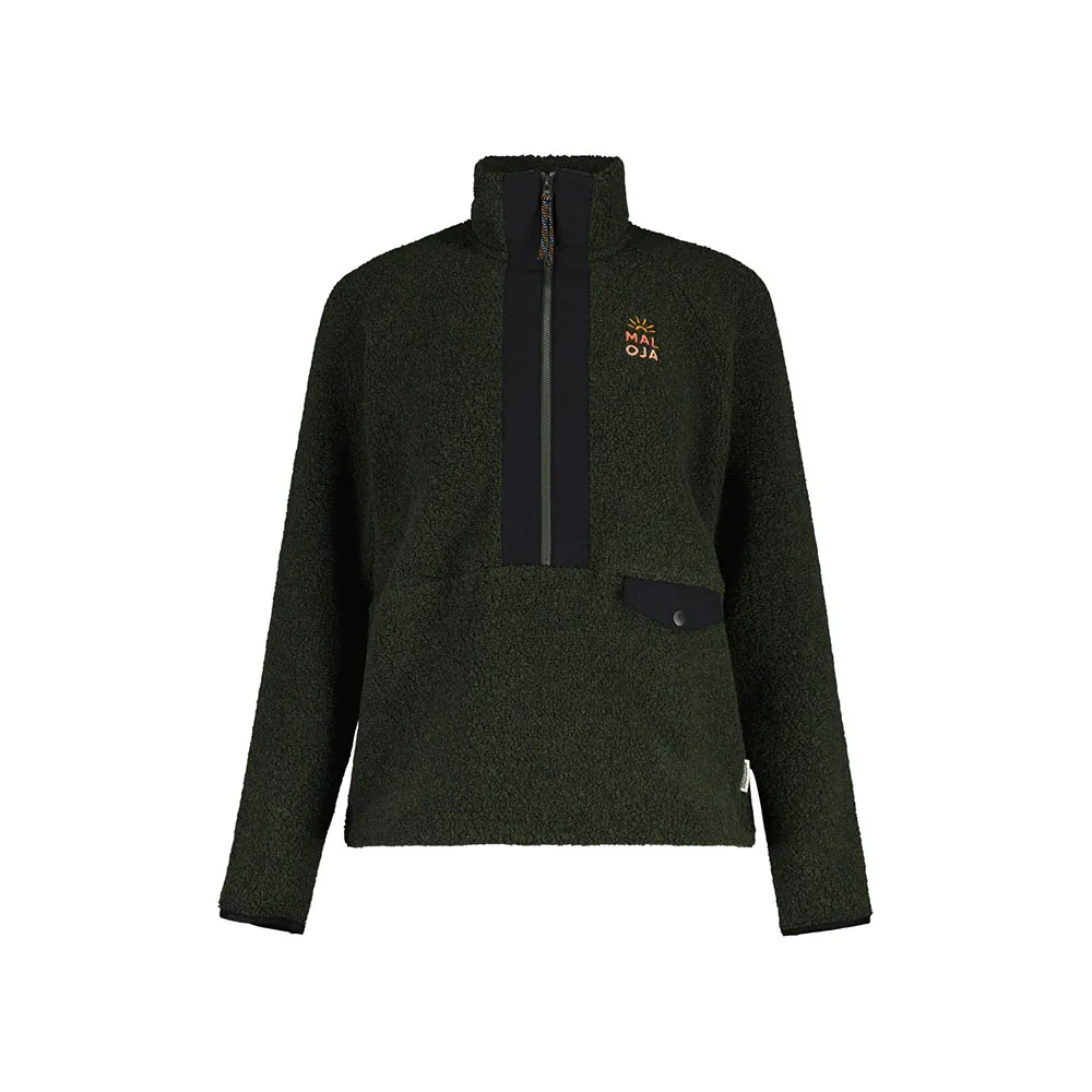 Maloja Lochbergm Fleece Med Halv Dragkedja, Deep forest