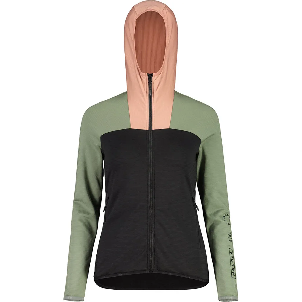 Maloja Sunflowerm Fleecejacka Med Dragkedja, Deep black multi