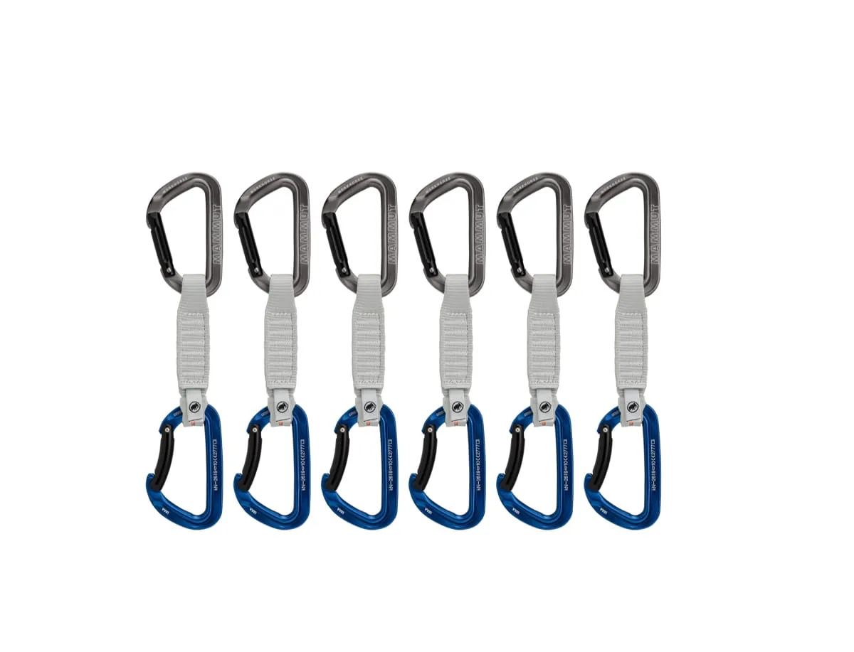 Mammut Workhorse Keylock 6-Pack Quickdraws Straight Gate/Bent Gate Key Lock