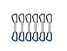 Mammut Workhorse Keylock 6-Pack Quickdraws Straight Gate/Bent Gate Key Lock