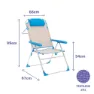 Marbueno Summer 10174 67x66x99 Cm Aluminium Multipositions Hopfällbar Stol unisex, Beige / blue, 67 x 66 x 99cm