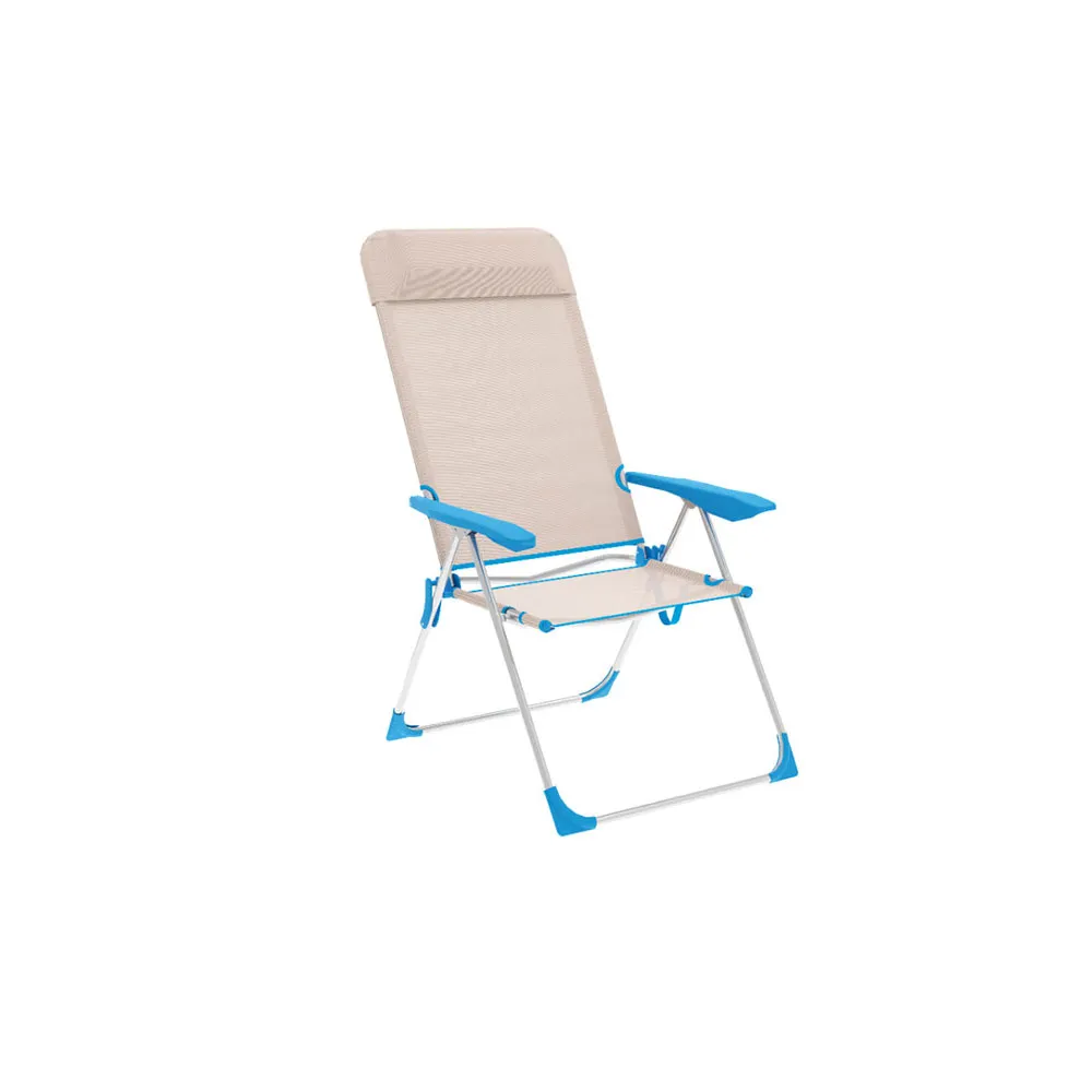 Marbueno Summer 10175 69x58x109 Cm Aluminium Multipositions Hopfällbar Stol unisex, Beige / blue, 69 x 58 x 109cm Marbueno Summer 10175 69x58x109 Cm Aluminium Multipositions Hopfällbar Stol unisex, Beige / blue, 69 x 58 x 109cm