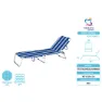 Marbueno Summer 10364 187x58x24 Cm Fällbar Solstol unisex, Blue / white, 187 x 58 x 24cm