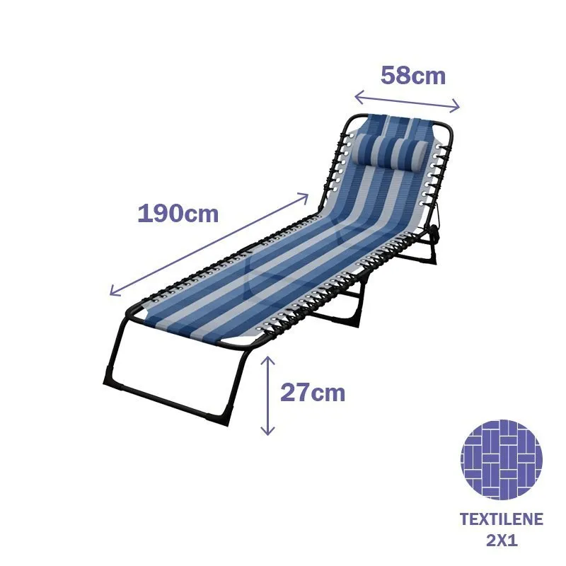 Marbueno Summer 190x58x27 Cm Fällbar Solstol unisex Marbueno Summer 190x58x27 Cm Fällbar Solstol unisex
