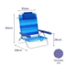 Marbueno Summer 61x68x82 Cm Låg Fällbar Stol 5 Positioner unisex, Blue / navy, One Size
