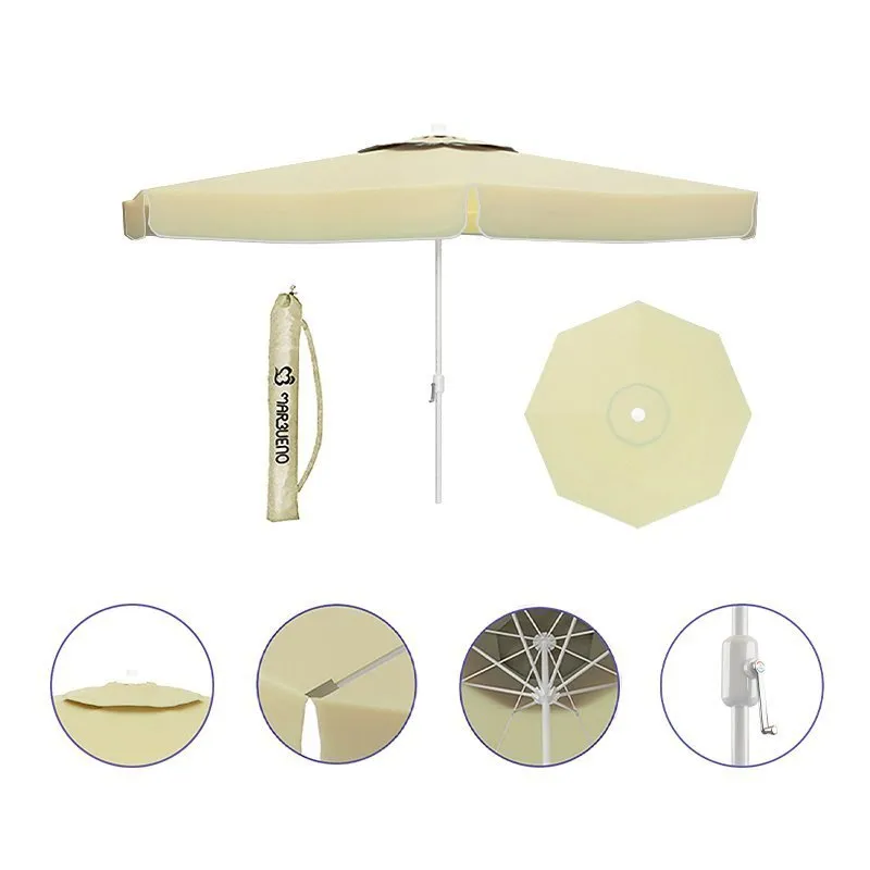 Marbueno Summer Aluminium Rund Parasoll Med Stolphöjd 270 Cm 35 Mm 240 Cm unisex, Beige, One Size